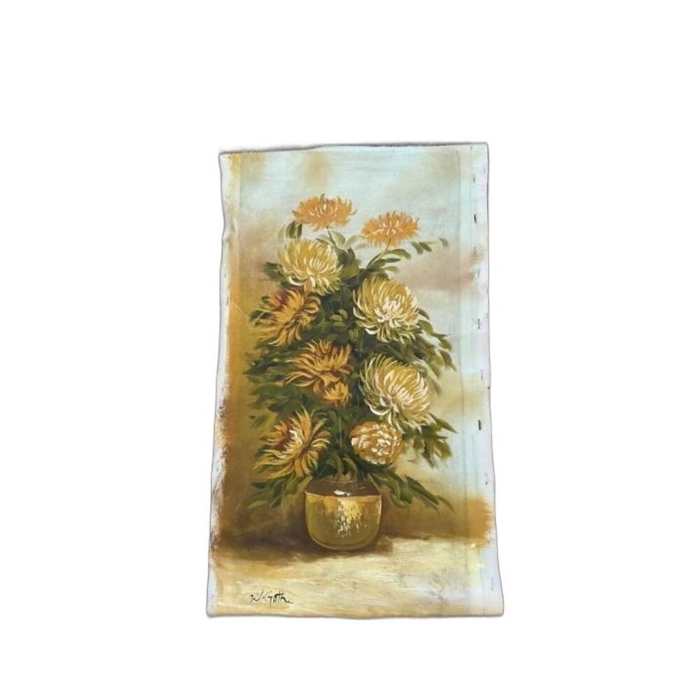 Oil On Canvas Floral Stilllife Flowers Signed W. Goth